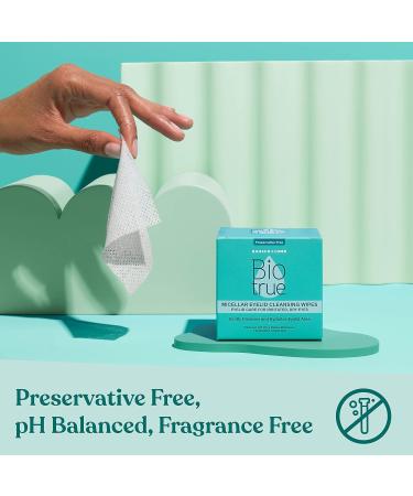 Bausch + Lomb Biotrue Micellar Eyelid Care Wipes 30ct - Preservative Free for Irritated/Dry Eyes - Buy Online on GoSupps.com