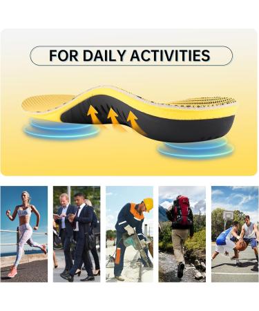 Arch Support Insoles for Plantar Fasciitis | Pain Relief for Flat Feet | Shock Absorption | Fits Men's 6-6.5 & Women's 8-8.5 | No Trimming Needed - Buy Online on GoSupps.com