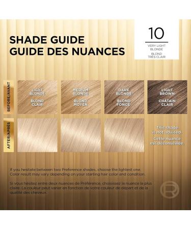 L Or al Paris Superior Preference 9 weeks of Luminous Fade-Defying Permanent Hair Dye 10 Very Light Blonde 100% Grey Coverage 1 Hair Dye Kit (Packaging May Vary) Very Light Blonde 1 Count ( Pack Of 1 ) - Buy Online on GoSupps.com