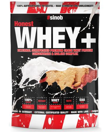 Honest Whey protein powder (speculatius) 1 x 1000 g with 12.5% isolates.Instant soluble protein protein powder with EAA & BCAA made of fresh pasture milk.Specula 1 kg (1 Pack)