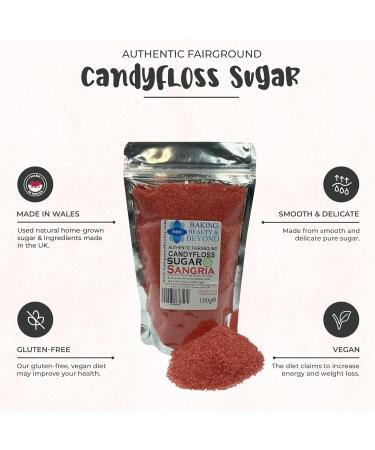 Baking Beauty and Beyond Premium Floss Sugar for Cotton Candy - Cotton Candy Flossing Sugar with Natural Ingredients Perfect for Every Occasion Bulk Floss Sugar 800g - Sangria Flavour - Buy Online on GoSupps.com