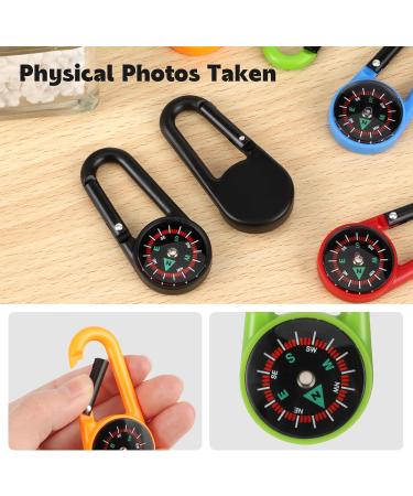20 Pieces Colored Mini Carabiner Compass Keychain Set - Outdoor Hiking Camping Party Essentials - Buy Online on GoSupps.com