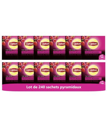 Lipton Th Noir Fruits Rouges Go t Fraise de France 12x20 Sachets Pyramid 240 Sachets