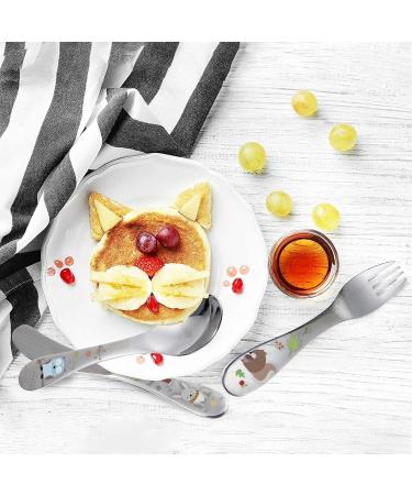 Dejjfoi 1 Set of 4Pcs Kids Cutlery Stainless Steel Flatware Children Kitchen Utensil Western-Style Cutlery Fork and Spoon for Children - Buy Online on GoSupps.com