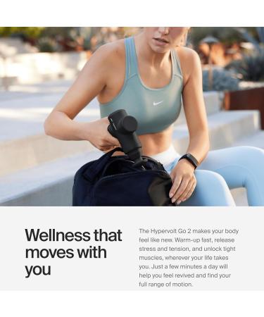 Buy Hyperice Hypervolt Go 2 Black - Quiet Glide Technology Handheld Massage Gun | 3 Speeds 2 Interchangeable Heads | Relieve Sore Muscles | FSA-HSA Eligible | International Shipping Available - Buy Online on GoSupps.com