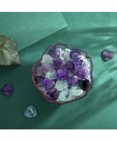XIANNVXI 15 Pcs Fluorite Crystal Heart Stones Set for Reiki Healing - Green Fluorite - Buy Online on GoSupps.com