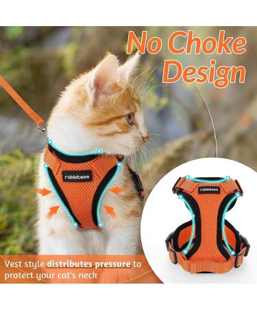 Rabbitgoo Cat Dishes & Adjustable Breakage-Proof Cat Harness Set - Orange M (1 Pack) for International Shipping - Buy Online on GoSupps.com