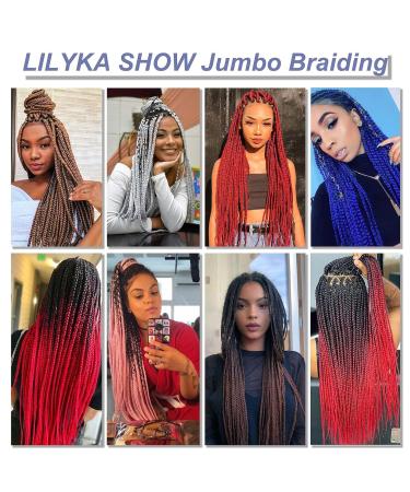 LILYKA 24 Inch Ombre Jumbo Braiding Hair Extensions - Pack of 6 | High Temperature Synthetic Kanekalon Hair for Twist Crochet Braids - Black to - Buy Online on GoSupps.com