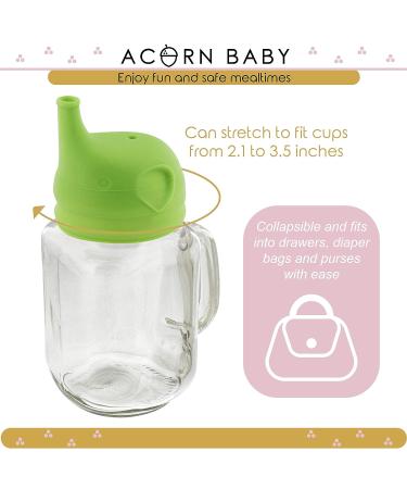 Acorn Baby Silicone Sippy Cup Lids 2pk - Blue/Green Reusable Stretch Lid | Spill Proof | Fits Any Cup - Buy Online on GoSupps.com