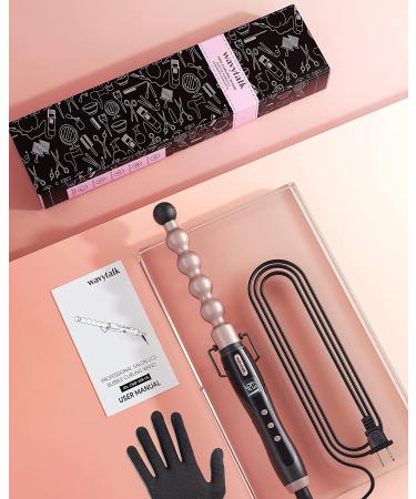 Wavytalk Bubble Wand Curling Iron 1 Inch Ceramic Spiral Curling Wand for Short & Long Hair - Adjustable Temp & Dual Voltage - Includes Heat Resistant Glove - Buy Online on GoSupps.com