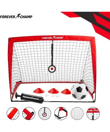 Forever Champ 4'x3' Kids Soccer Goal Set with Net, Ball, Pump, Target, Stakes, Cones - Complete First Soccer Goal for Kids Ages 3+ - Double Net - Buy Online on GoSupps.com