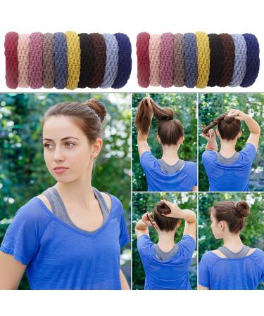80 Pieces Elastic Cotton Hair Ties for Thick, Heavy, and Curly Hair - Lightweight and Highly Elastic Ponytail Holders (4 Styles, 10 Colors) - Buy Online on GoSupps.com