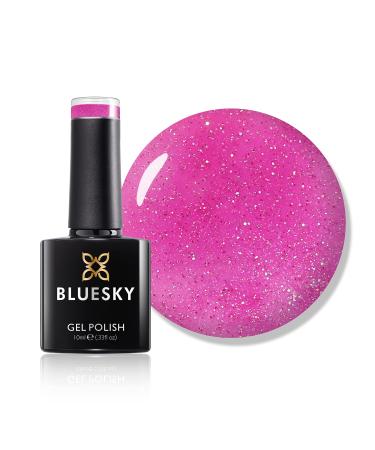 Bluesky Gel Nail Polish Hot Pink Sparkle Pch36 Candy Pink Glitter Shimmer Sparkle Long Lasting Chip Resistant 10 ml (Requires Drying Under UV LED Lamp)