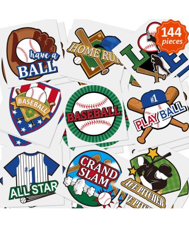 144 Pieces Baseball Temporary Baseball Sport Themed Ball Themed Waterproof Temporary Stickers Birthday Party Decoration Supplies for Sporting Fans 9 Styles - Buy Online on GoSupps.com