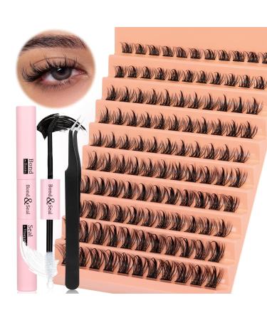 Individual Lash Extension Kit 100pcs 10-16mm 0.07 D-MIX Curl False Eyelash Clusters Women Lash Bond and Seal Glue Curved Tweezer for Lash Application Removal Beginner Practice Lash DIY Tool Set - Buy Online on GoSupps.com