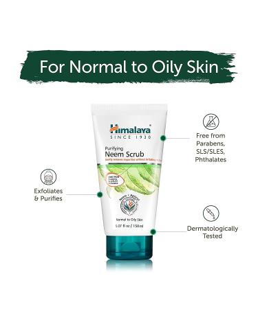 Himalaya Purifying Neem Scrub 5.07 oz - Deep Clean for Acne Reduction & Dead Skin Removal - Buy Online on GoSupps.com
