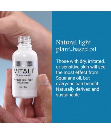 Vitali Hydration Boost Facial Oil & Primer | Age-Reducing Fast-Absorbing Oil for Sensitive Dry Skin - 1 fl. oz. | Shop Internationally - Buy Online on GoSupps.com