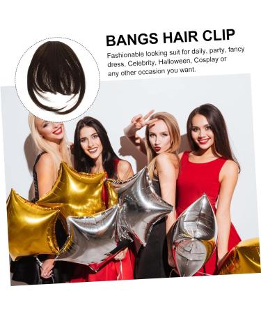POPETPOP Bang Clip French Barrette Clip on Air Bangs Thick Bangs Hair Clip Wispy Bangs Hair Pin Flat Wig with Bang Fake Hair Bangs High Temperature Wire European and American Woman Extend 25X15X2CM Light Brown - Buy Online on GoSupps.com