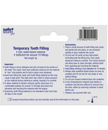 Safe and Sound Temporary Tooth Filling Kit - Easy-to-Use Dental Repair Solution - Buy Online on GoSupps.com