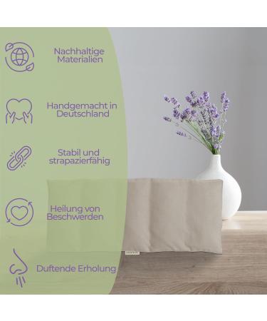 Mayson Bio Lavender Cherry Stone Pillow - XXL 50x20cm - Washable Premium kotex Cotton - Handmade in Germany - Relaxation in 5 Chambers - Beige/Bordeaux Red - Buy Online on GoSupps.com