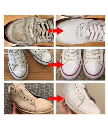 White Shoe Cleaning Cream - 100g White Trainer Cleaner - Shoe Whitener For Trainers - Shoes Whitening Cream With Sponge - Household White Shoe Cleaner Tools For Canvas Sports Shoes 1 set - Buy Online on GoSupps.com