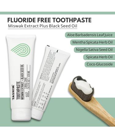 Tasnim Miswak Toothpaste 125ml - Fluoride-Free Natural Toothpaste for Oral Health Teeth Whitening with Miswak & Black Seed Oil - Ideal for Adults & Kids - Buy Online on GoSupps.com