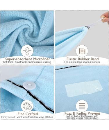 Beoffer Microfiber Hair Towel Wrap - Super Suction Quick Drying Turban - 3-Pack in Pink Blue Violet | Perfect Hair Drying Solution - Buy Online on GoSupps.com