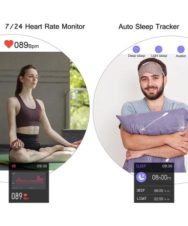 Popglory Smartwatch with Blood Pressure, Oxygen & Heart Rate Monitor - Full Touch Fitness Tracker for Android & iOS - Men Women Black - Buy Online on GoSupps.com