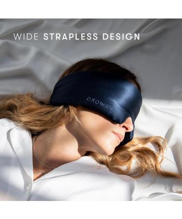 DROWSY Silk Sleep Mask - Luxurious Midnight Blue Silk Cocoon for Ultimate Darkness - Buy Online on GoSupps.com