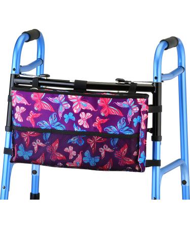 NOVA Walker Bag - Large Compartment, 5 Pockets, Butterflies Design - Universal Fit for Folding Walkers - Buy Online on GoSupps.com