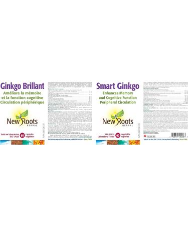 New Roots Herbal - Smart Ginkgo - 60 capsules - Cognitive Function and Memory - Buy Online on GoSupps.com