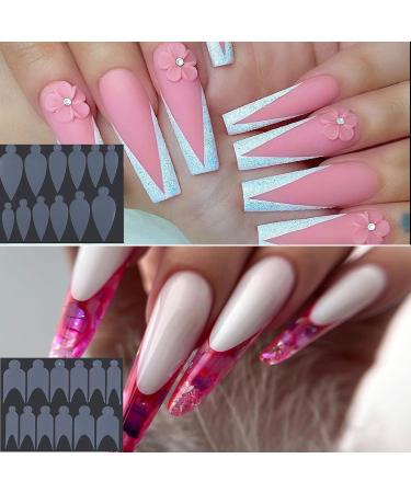 Qiuming 60-Piece French Nail Template Stickers - Dual Nail Shape Stickers for DIY Gel Nail Extensions - Transparent Nail Shapes - Buy Online on GoSupps.com