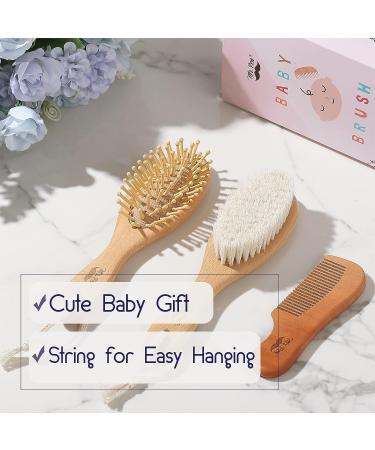 Mr. Pen Baby Brush and Comb Set - 3Pcs Wooden Baby Hair Brush, Cradle Cap Brush for Newborns and Infants - Buy Online on GoSupps.com