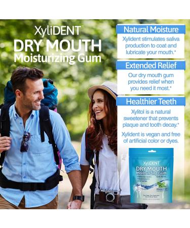 XyliDENT Dry Mouth Gum - Fast Relief for Dry Mouth | Sugar Free Natural Ingredients | 40 Count Fresh Mint - Buy Online on GoSupps.com