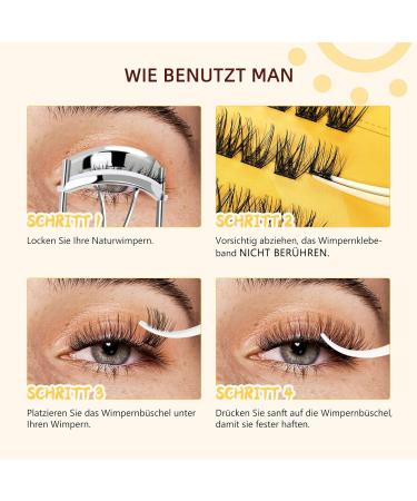 QueWel Self-Adhesive Eyelash Clusters - Natural Look Individual Extensions 32 pcs Reusable DIY Easy for Beginners (ZN01) - Buy Online on GoSupps.com