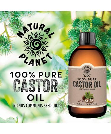 Natural Planet Castor OIl 500ml Cold Pressed Premium Quality 100% Pure Hexane-Free Non GMO Versatile Usage Eyelashes Eyebrows and Hair growth Castor Oil 500 ml (Pack of 1) - Buy Online on GoSupps.com