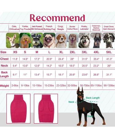 Iecoii Warm Turtleneck Dog Sweater Cozy Winter Dog Clothing for Small Medium & Large Breeds | Ideal for Chihuahua French Bulldog and Labrador - Rose Red - Buy Online on GoSupps.com