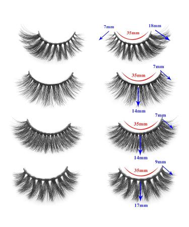 IFLOVEDEKD 20 Pairs Long 3D Mink Reusable Strip Lashes - 4 Styles, Handmade & Fluffy for Dramatic Eyes | Soft & Thick False Eyelashes Multipack - Buy Online on GoSupps.com