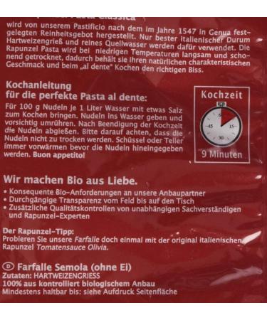  Rapunzel Rapunzel Farfalle Squash Pack of 6 x 500g bottles - Buy Online on GoSupps.com