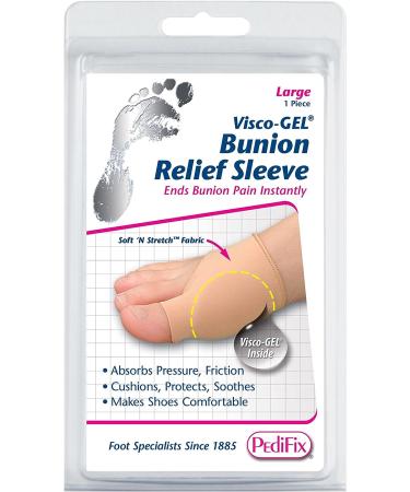 PediFix Visco-Gel Bunion Relief Sleeve - Large | Comfortable Pain Relief for Bunions - Buy Online on GoSupps.com