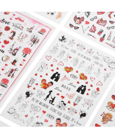 Nail Art Sticker Red Lips Heart Shape Non toxic Nail Adhesive Sticker for Nails Toenails for Household Nail Shop for DIY Nail Art - Buy Online on GoSupps.com