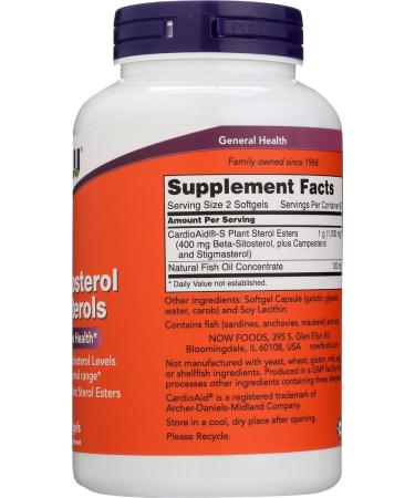 NOW FOODS SPO Beta-Sitosterol Plant Sterols with Fish Oil 180 Count - Buy Online on GoSupps.com