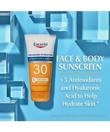 Eucerin Sun Advanced Hydration SPF 30 Sunscreen Lotion + After Sun Bundle - 5oz Sunscreen, 6.7oz Moisturizing After Sun Lotion - Buy Online on GoSupps.com