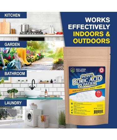 99.99% Pure Boric Acid Powder – Horticultural Use Multi-Purpose Cleaner Laundry & Bathroom Additive - Commercial Strength 15 Oz - Buy Online on GoSupps.com