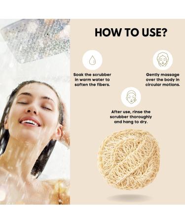 Eco Bath London Natural Sisal Hemp Bath Scrubber - Premium Hard Sisal Exfoliating Body Sponge for Shower and Bath Natural Fibers for Smooth Radiant Skin - Buy Online on GoSupps.com