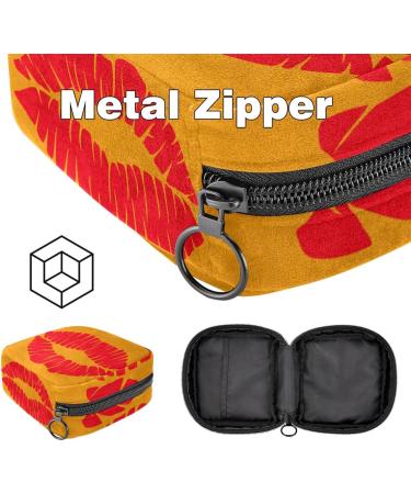 Stylish Storage Bags for Women's Bandages & Menstrual Products | Red Lip Pattern Zipper Pocket & Multicolored Designs - Buy Online on GoSupps.com