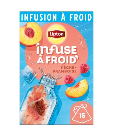 Lipton Raspberry Peach Cold Infuse Infused Water Flavored Water Take Anywhere 15 Pyramid Bags