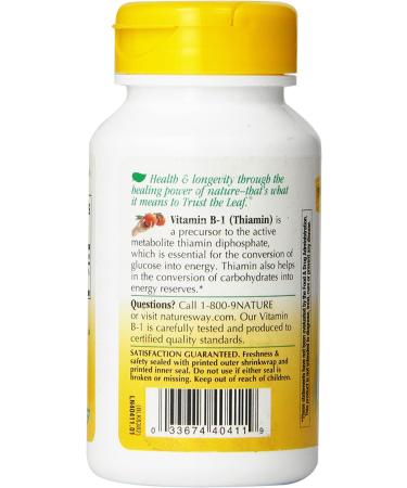 Nature's Way Vitamin B-1 100mg - 100 Capsules | Supports Energy & Nerve Health - Buy Online on GoSupps.com
