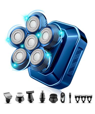 Head Shavers for Bald Men 2024 Upgrade Bald Head Shaver for Men 6-in-1 Grooming Kit with Nose Hair Trimmer Beard Trimmer for Men Waterproof and Rechargeable Electric Shavers for Men