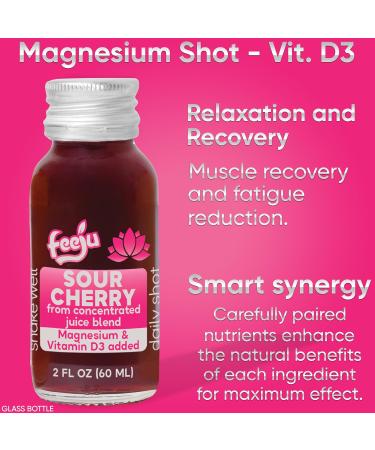 15pcs Sour Cherry Juice 2 fl oz Tart Flavor Immunity Shots with Magnesium & Vitamin D3 for Relaxation & Muscle Recovery Concentrated Daily Wellness Drink - Buy Online on GoSupps.com